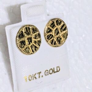 10KT Gold Lattice Design Earrings